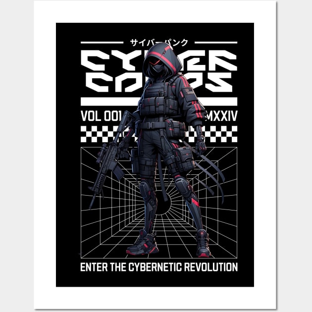 cyberpunk anime girl tactical armor Wall Art by Dracoola